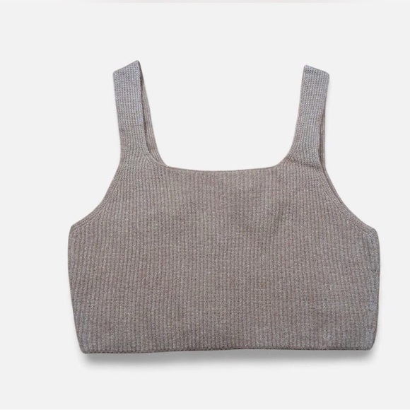 Everlane NWT Camel Ribbed Knit Crop Tank Top Minimalist XL - Picture 7 of 9